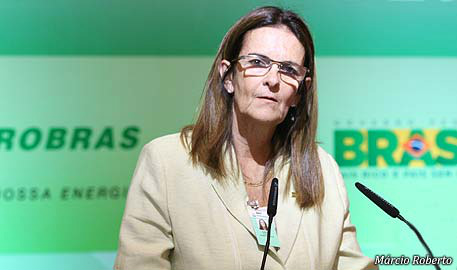 Graça Foster em sua posse da presidência da Petrobras em 2012.(Foto, divulgação).