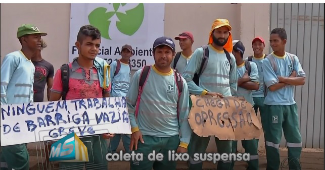 Os trabalhadores pararam nesta segunda, mas já retornaram as atividades na cidade. Foto: Reprodução TV Morena